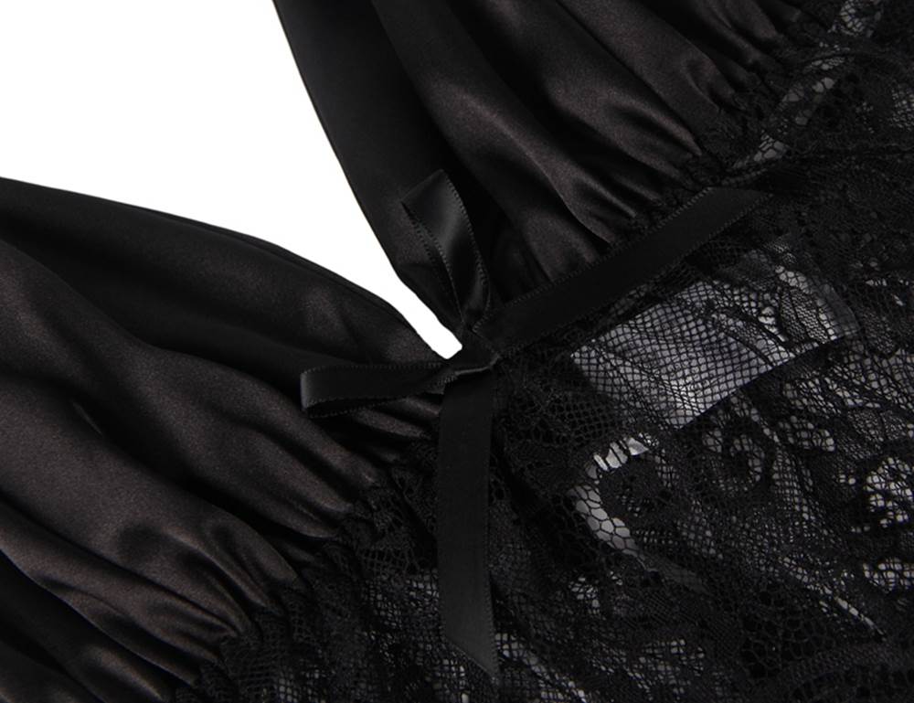 The Noir Collection-Satin and lace Sleepwear _2