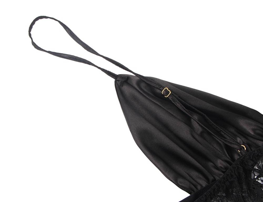 The Noir Collection-Satin and lace Sleepwear _3