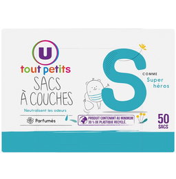 Sacs à couches parfumés, U Tout Petits, 50 Unités 
