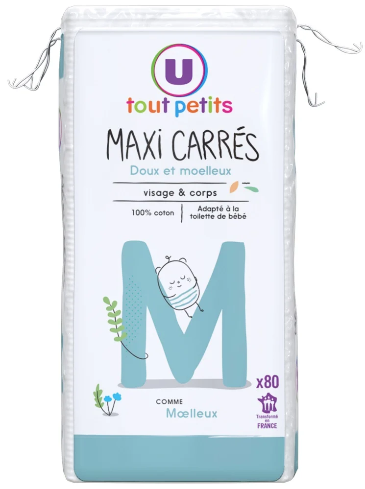 U Tout Petits Cotons bébé maxi carrés - 80 unités_0