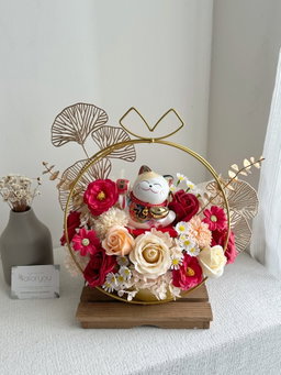  Lucky Cat Grand Opening Flower Basket 
