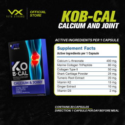 VITMINUTE KoB-CAL (15 / 30 Capsules) | Bone Strength Formula, Joint Support & Flexibility, Calcium + Vitamin D