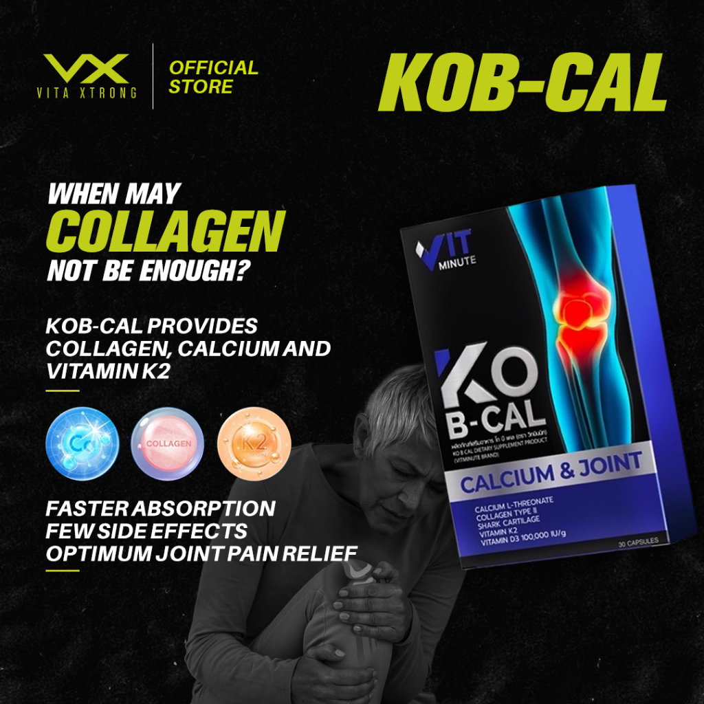VITMINUTE KoB-CAL (15 / 30 Capsules) | Bone Strength Formula, Joint Support & Flexibility, Calcium + Vitamin D_4