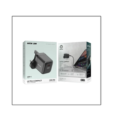 Green Lion Ultra Compact GaN Wall Charger UK Pin USB-C PD 20W - Black