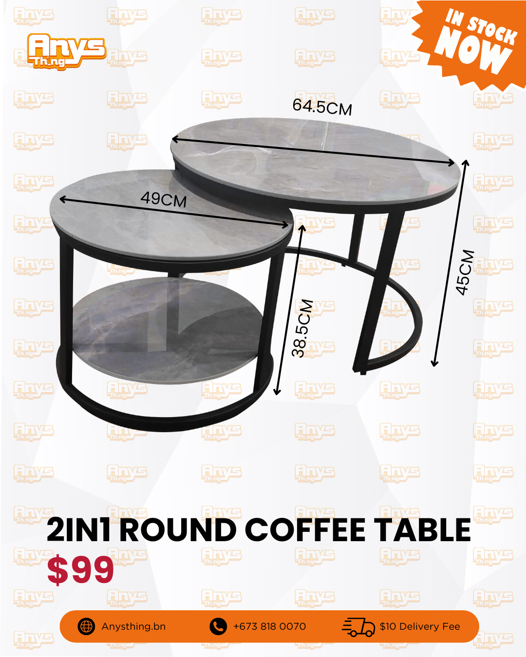 2 IN 1 Round Marble Coffee Table_2