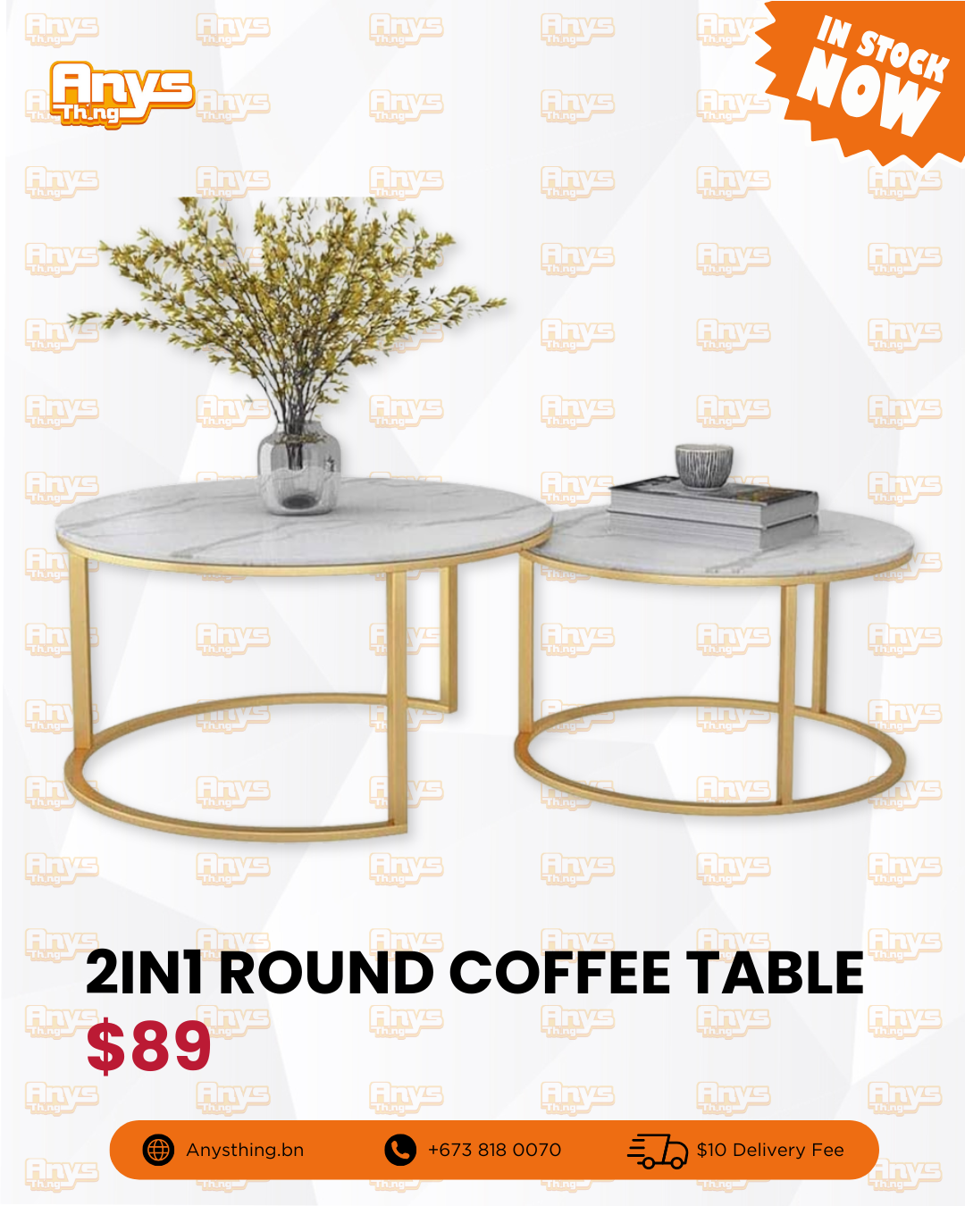 2 IN 1 Round Marble Coffee Table_1