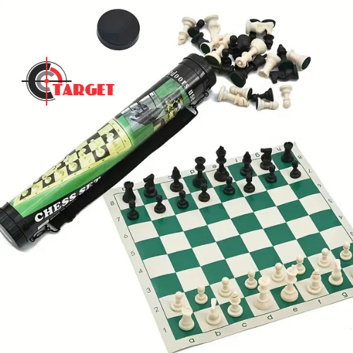 Chinese Chess Board Original Plastic Chess Set Cone with Shoulder Straps Travel_1