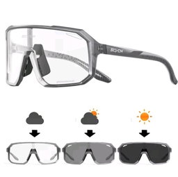 SCVCN Photochromic Cycling Glasses – Transparent Grey Frame