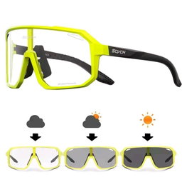 SCVCN Photochromic Cycling Glasses – Neon Yellow & Black Frame
