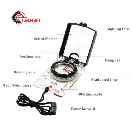 Camping Orienteering Map Compasses with Adjustable Declination and Neck Strap _4