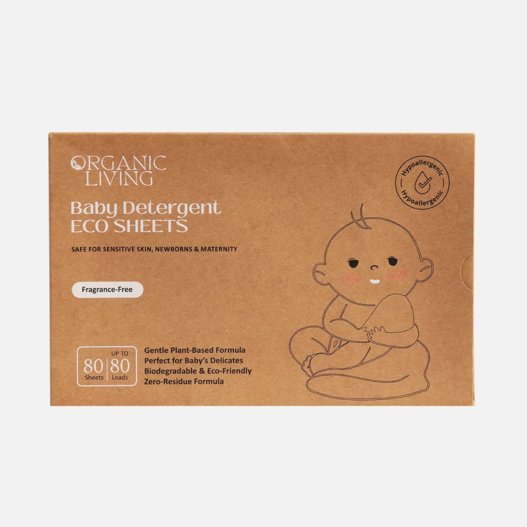 Organic Living Fragrance-Free Baby Laundry Detergent Sheets, Fragrance Free, 80 Sheets
