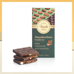 DARK CHOCOLATE BAR WITH TOASTED ALMONDS 100G