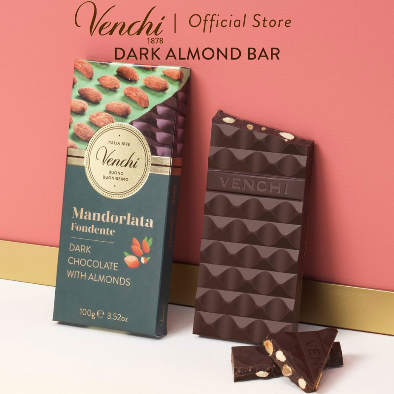 DARK CHOCOLATE BAR WITH TOASTED ALMONDS 100G_0