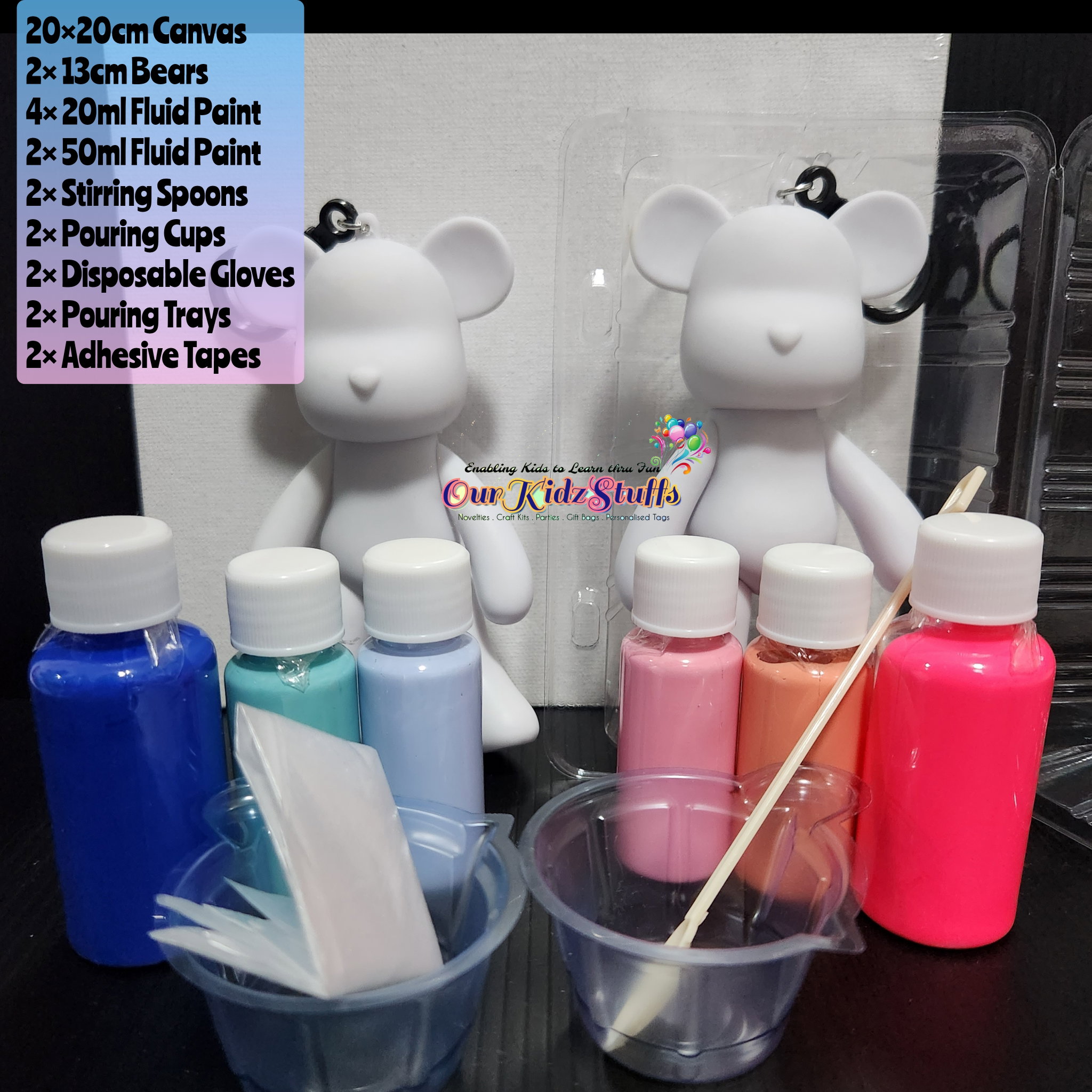 DIY Fluid Bear on Canvas Kit_8