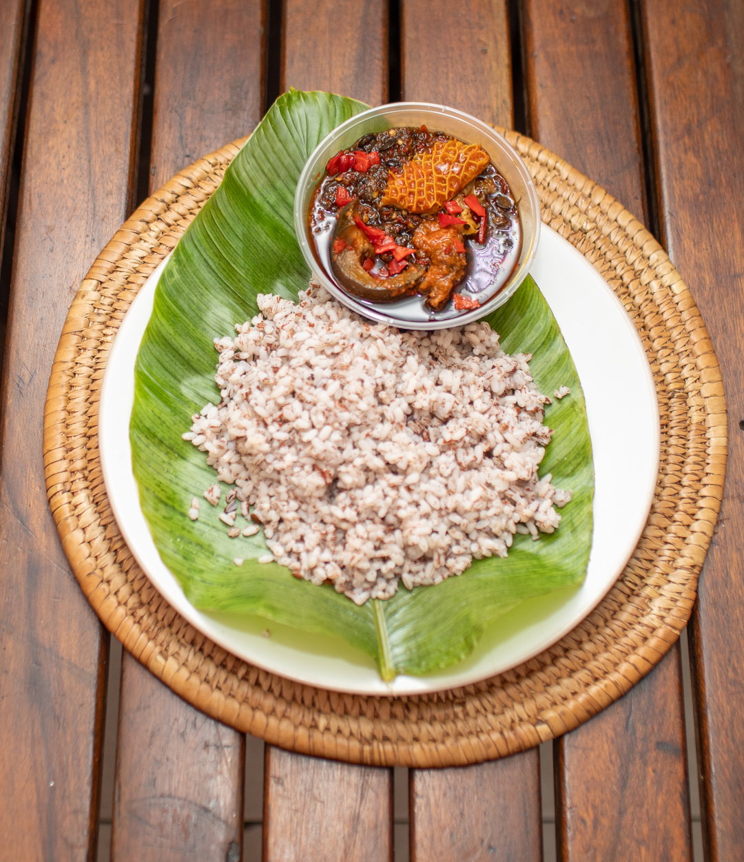 Ofada Rice and Sauce (with pack) + drink