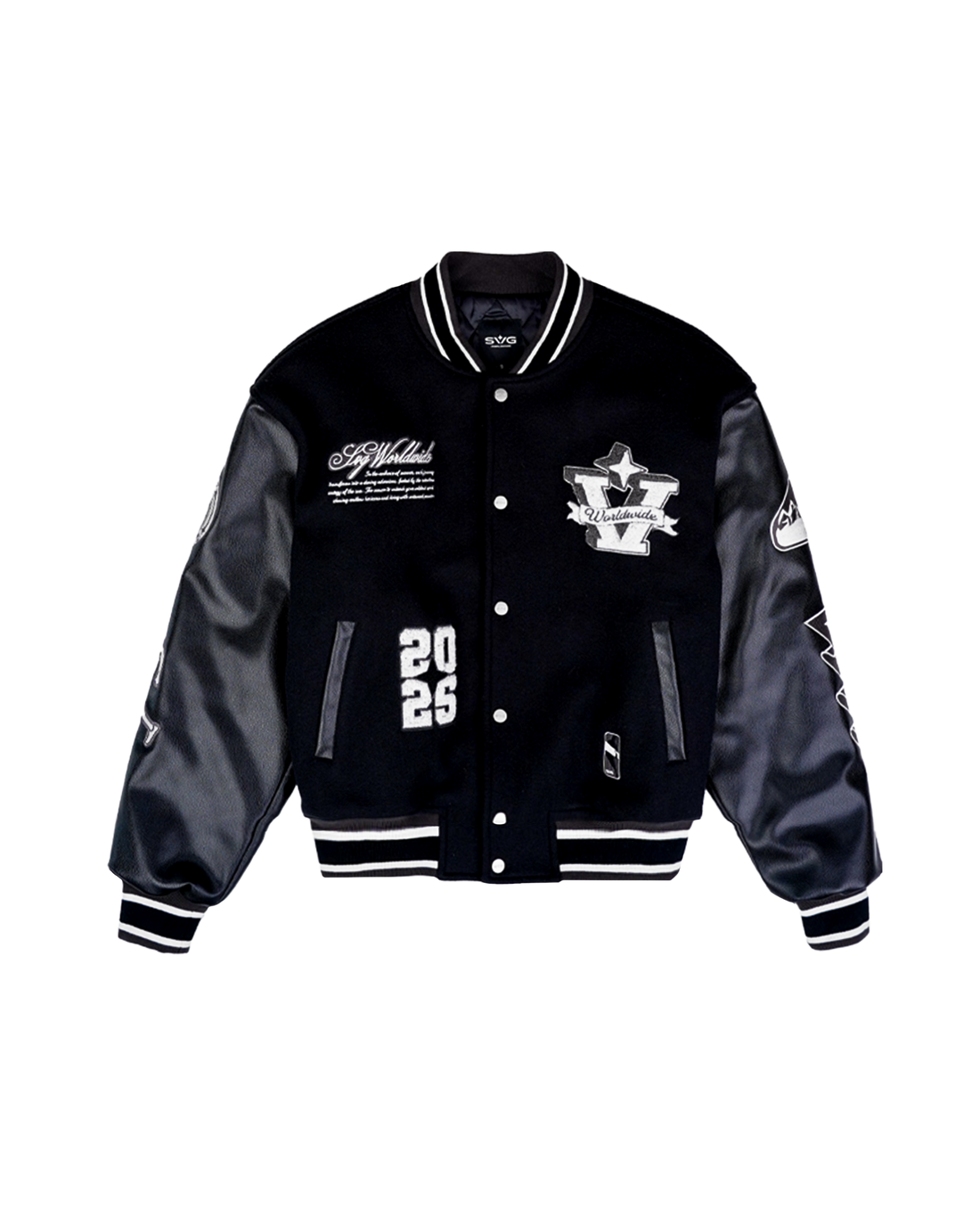 Wool Leather Black Varsity_0