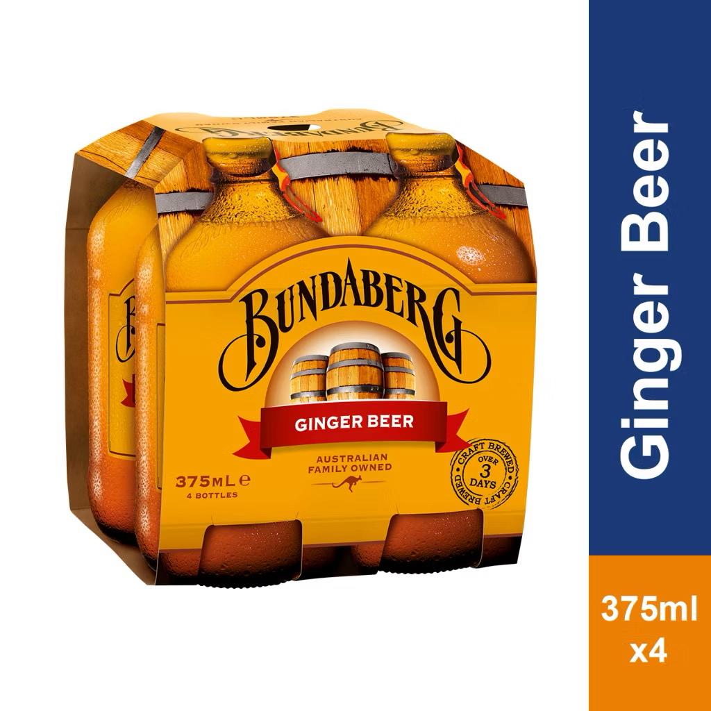 BUNDABERG GINGER BEER (4 X 375ml)