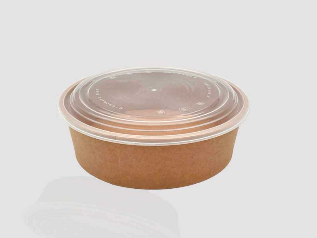 500ml Kraft Bowl & Clear Lid