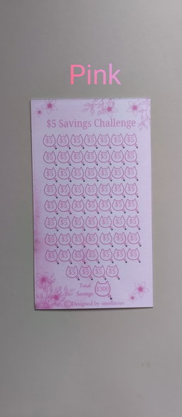 $5 Savings Challenge - Cat Design