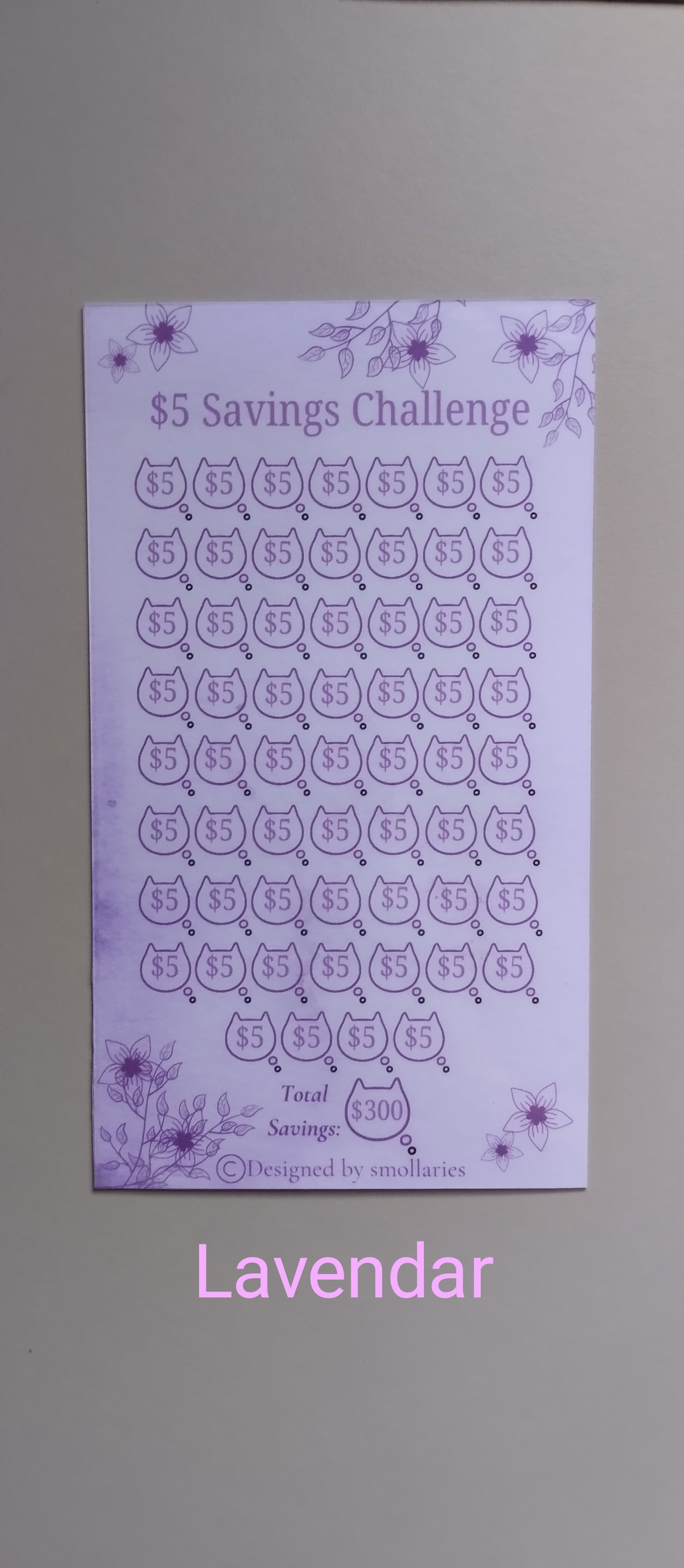 $5 Savings Challenge - Cat Design_2