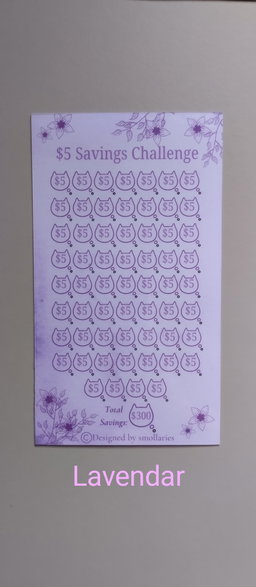 $5 Savings Challenge - Cat Design