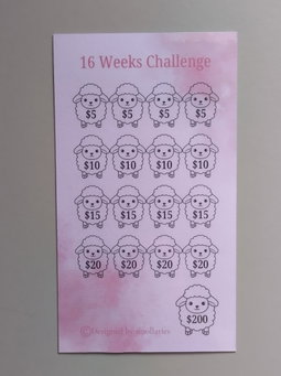 16 Weeks Savings Challenge Trackers