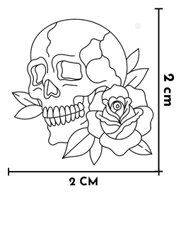 Calavera y rosa