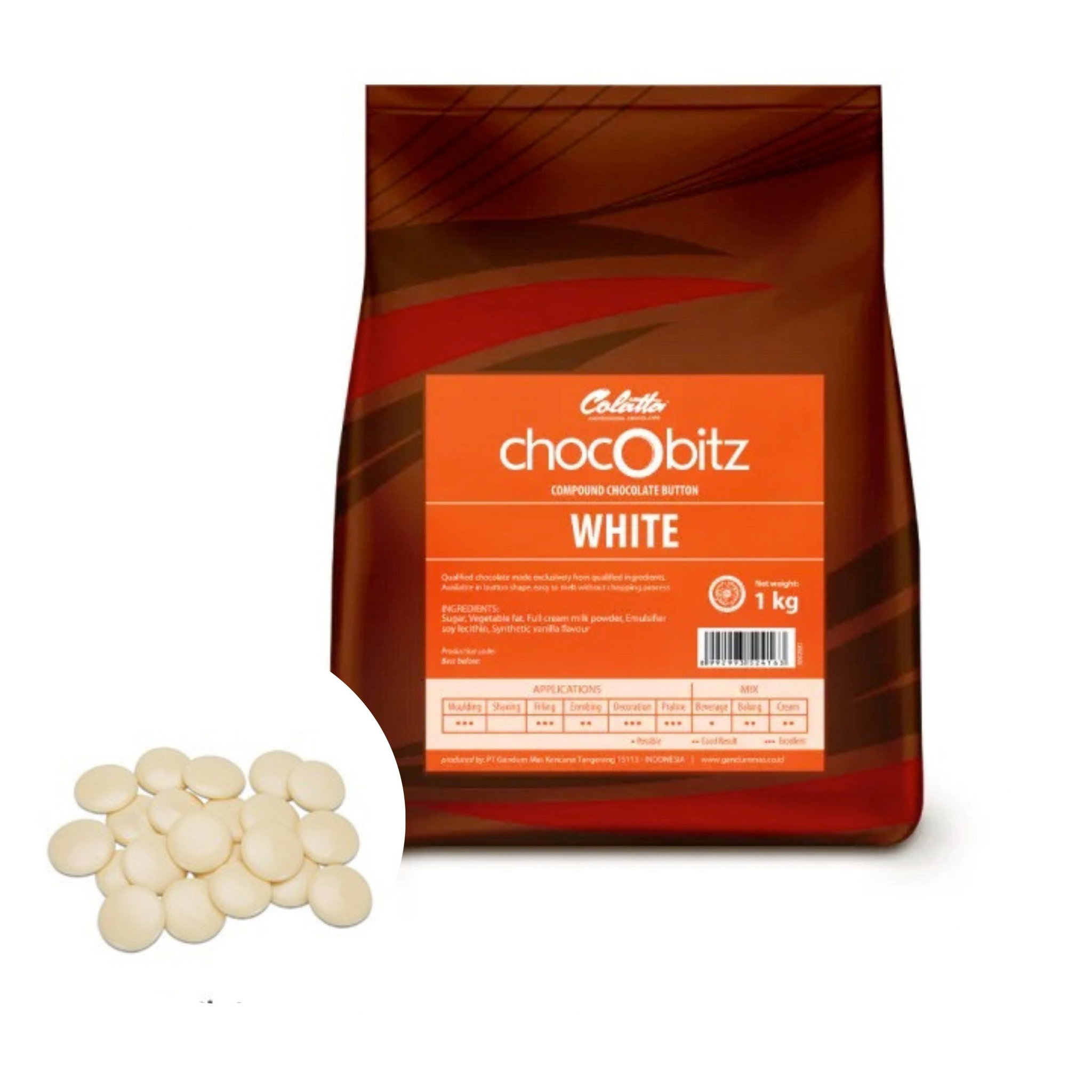 Colatta Chocobitz White Button_0