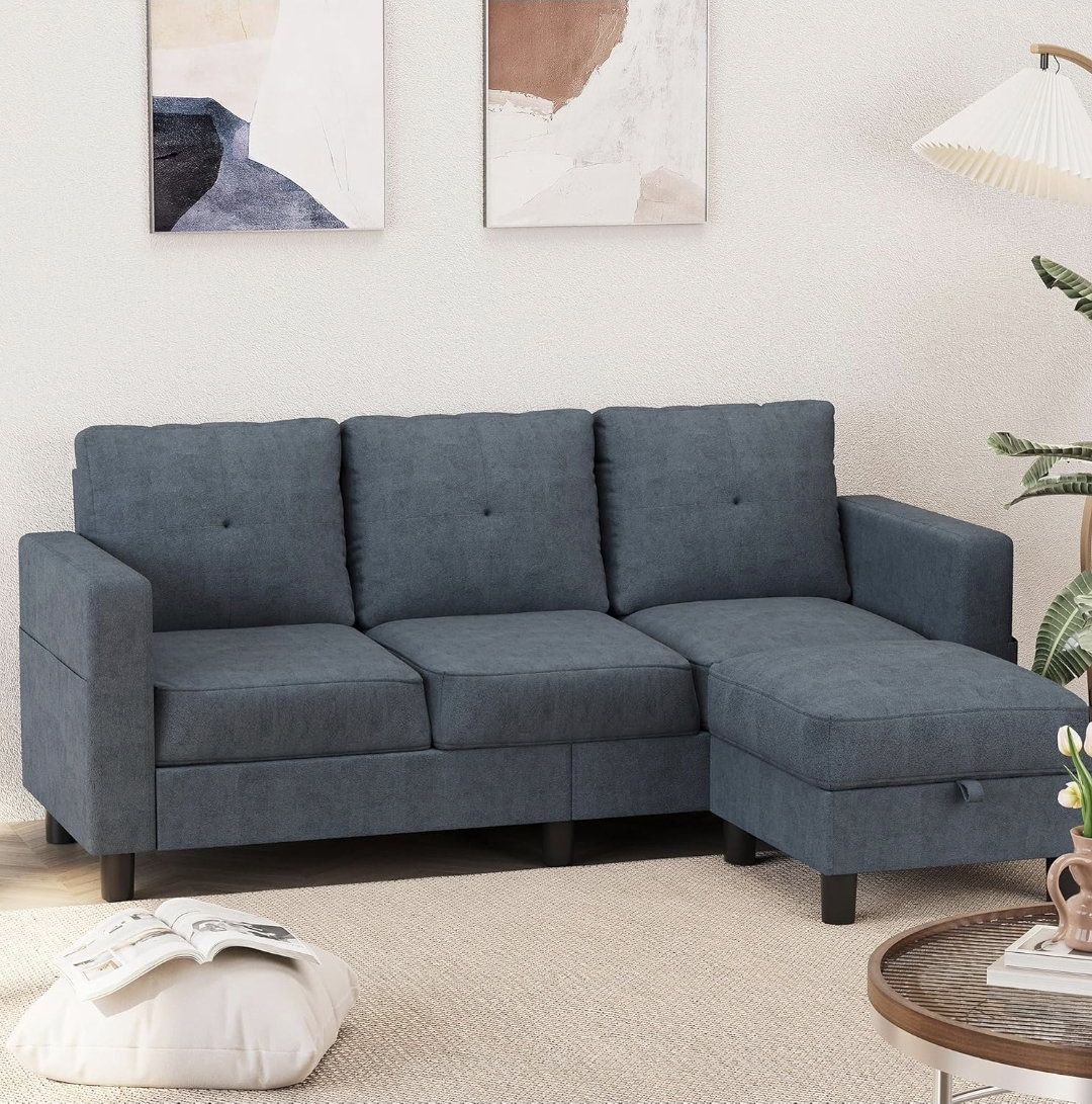 3 Seater Convertible Sectional Sofa Couch _0