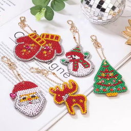 (Set of 5) Diamond Painting Keychains Kit