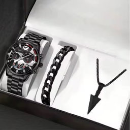 Wholesale Alloy Fashion Stainless Steel Quartz Watch Bracelet Jewelry Set Classic Gold Geneva Watches Set for Men