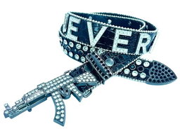 Customized New Style Western Crystal Belt with PU Leather and Rhinestone Alloy Buckle for Daily Use