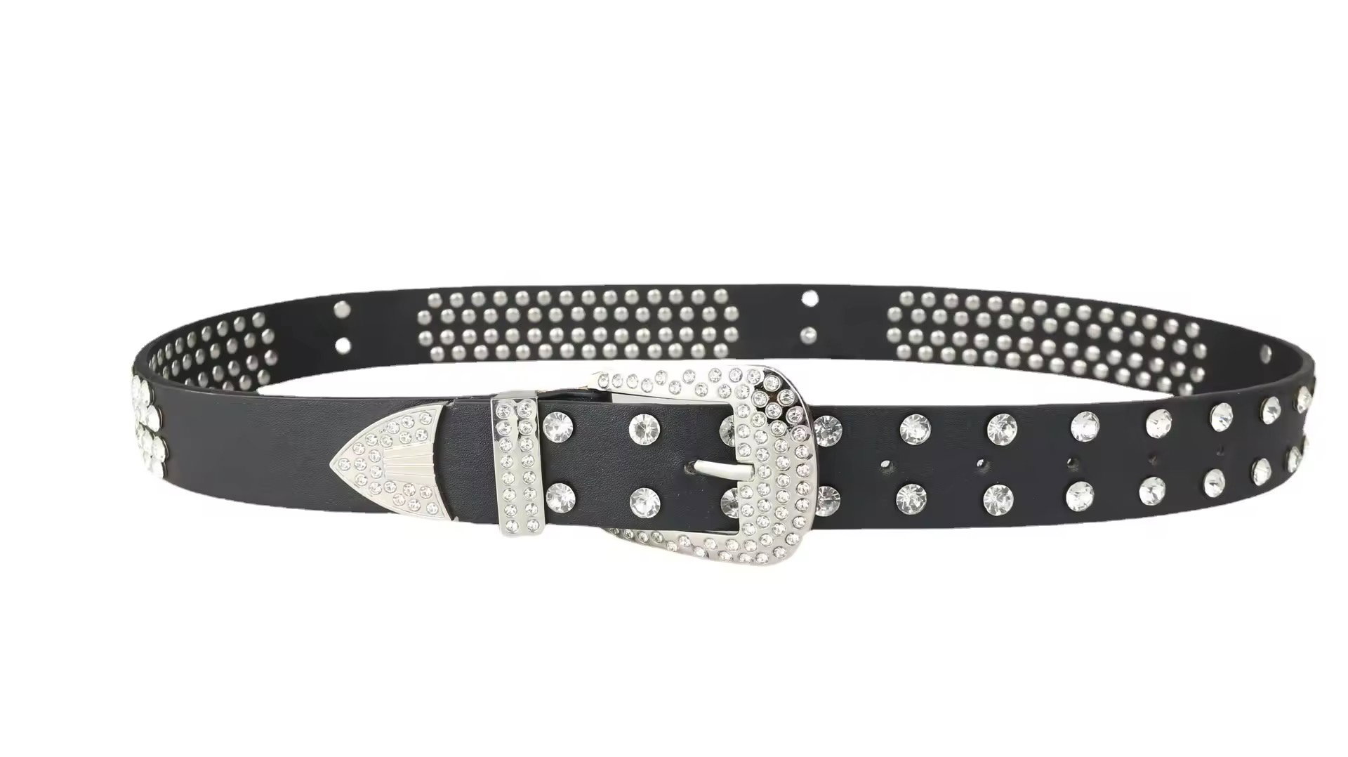 Custom Designer Bling Bling Western Bo Simon Belt Cowboy Skull Diamond Pu Leather Rivet Rhinestone Belts for Men Women_3