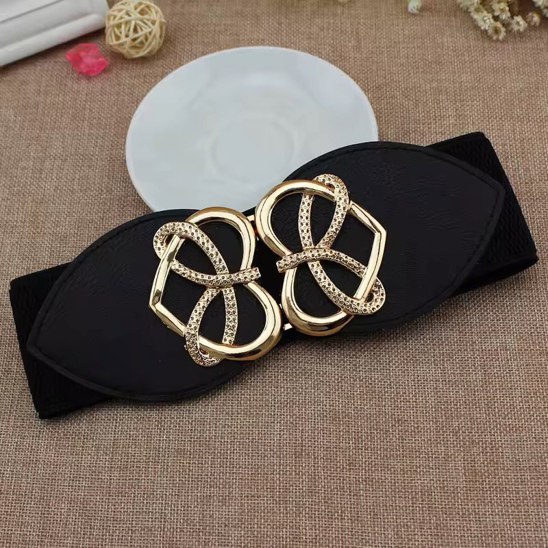 Famous Designer Corset Belt for Outfits Fashion Elastic Dress Belt Black Big Plus Size 75cm Length Women Elastic Belts_1