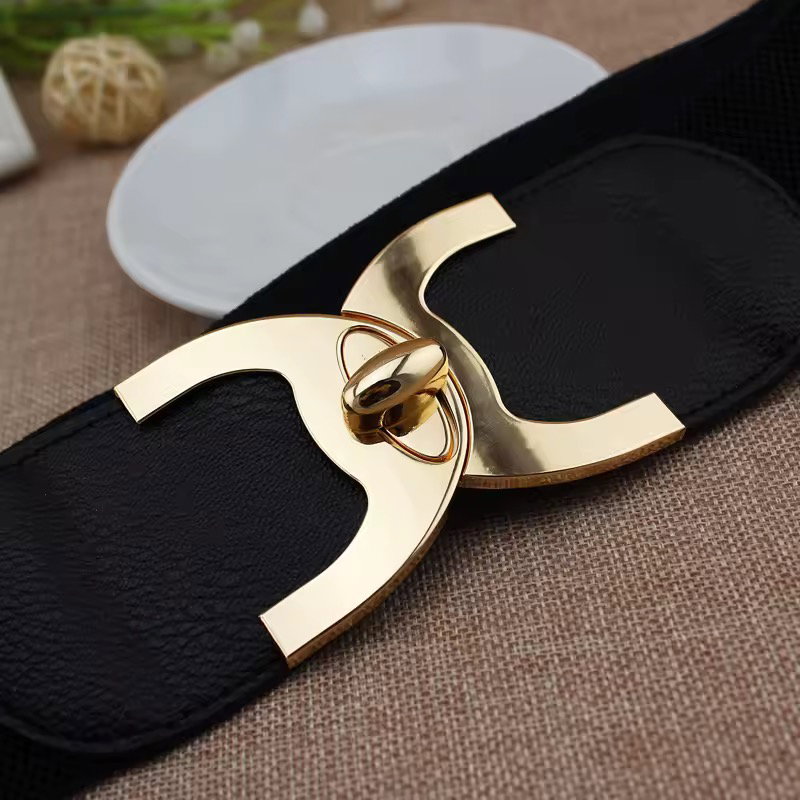 Famous Designer Corset Belt for Outfits Fashion Elastic Dress Belt Black Big Plus Size 75cm Length Women Elastic Belts_2