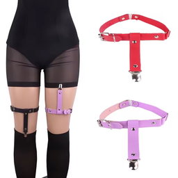 Hot Selling Sexy Mature Adjustable Punk Harajuku Legging Garters Leg Bondage Suspen Girls' Gothic Leather Leg Thigh Garter Belt