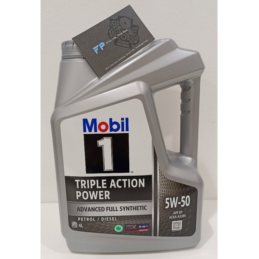 Mobil 1 5W50 Triple Action Power Fully Synthetic Motor Oil 4L _4