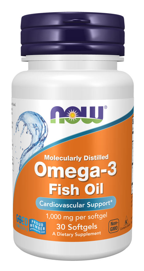 Omega-3 Fish Oil, Molecularly Distilled 1000mg per Softgel_1