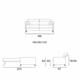 Eco-Meuble sofa bed with removable fabric cover, made in Italy