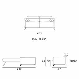 Eco-Meuble sofa bed with removable fabric cover, made in Italy