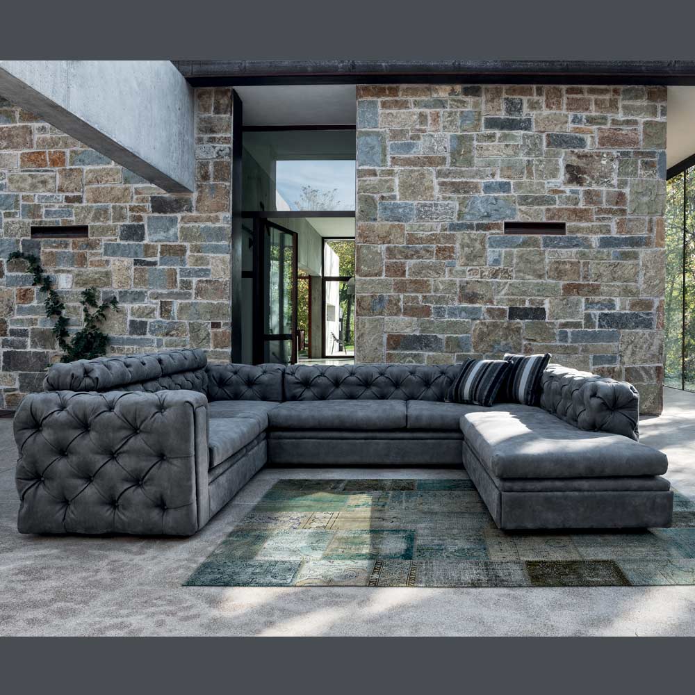 Living Room Sofa with Reclining Headrest and Peninsula_0