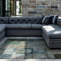 Living Room Sofa with Reclining Headrest and Peninsula