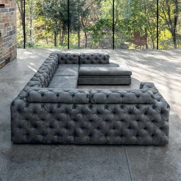 Living Room Sofa with Reclining Headrest and Peninsula