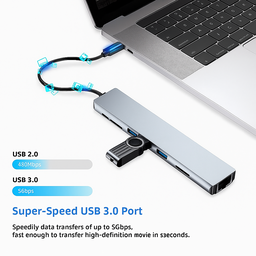 Hub 8 في 1 بمنفذ Type-C 