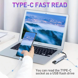 Hub 8 في 1 بمنفذ Type-C 