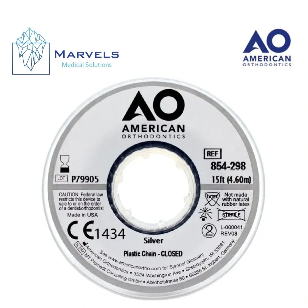 PLASTIC CHAIN 15' CLOSED SILVER
