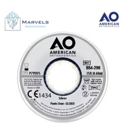 PLASTIC CHAIN 15' CLOSED SILVER