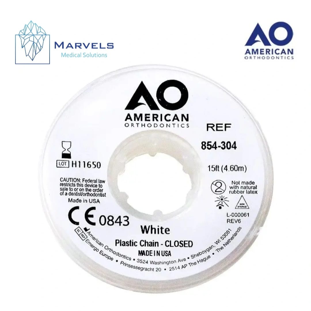 PLASTIC CHAIN 15' CLOSED WHITE