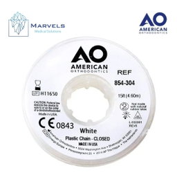 PLASTIC CHAIN 15' CLOSED WHITE