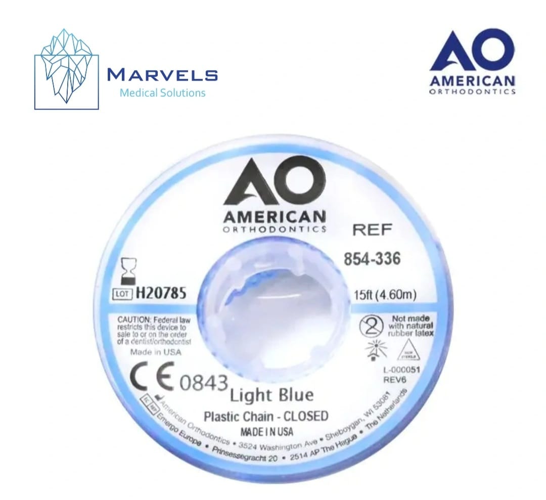 PLASTIC CHAIN 15' CLOSED LIGHT BLUE
